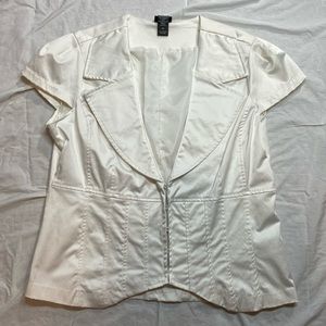 DOTS  tailored jacket white sateen 2X plus hooks